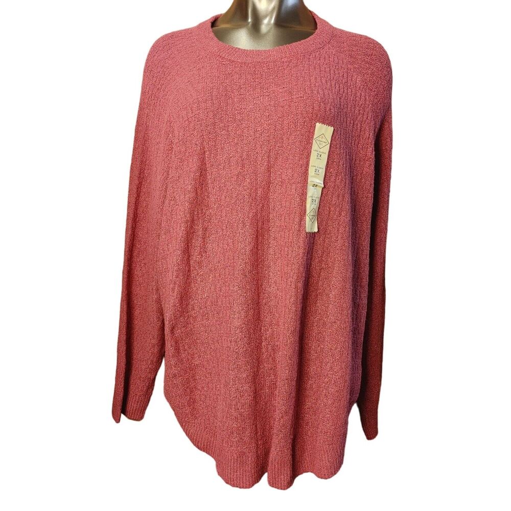 ST John's Bay Women's Red Long Sleeve Wool Knit Pull-Over Sweater 3XL